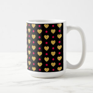 Valentinstag Gold Herz Muster Kaffeetasse