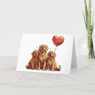 Valentinstag Golden Retriever Dog Feiertagskarte