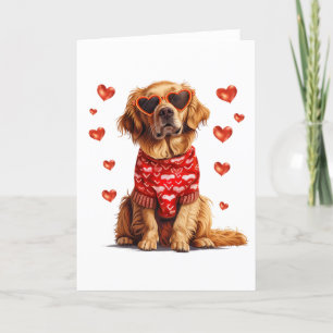 Valentinstag Golden Retriever Dog Feiertagskarte