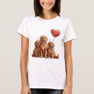 Valentinstag Golden Retriever Dog T-Shirt