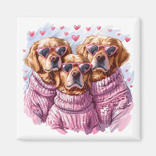 Valentinstag Golden Retriever Hunde Magnet