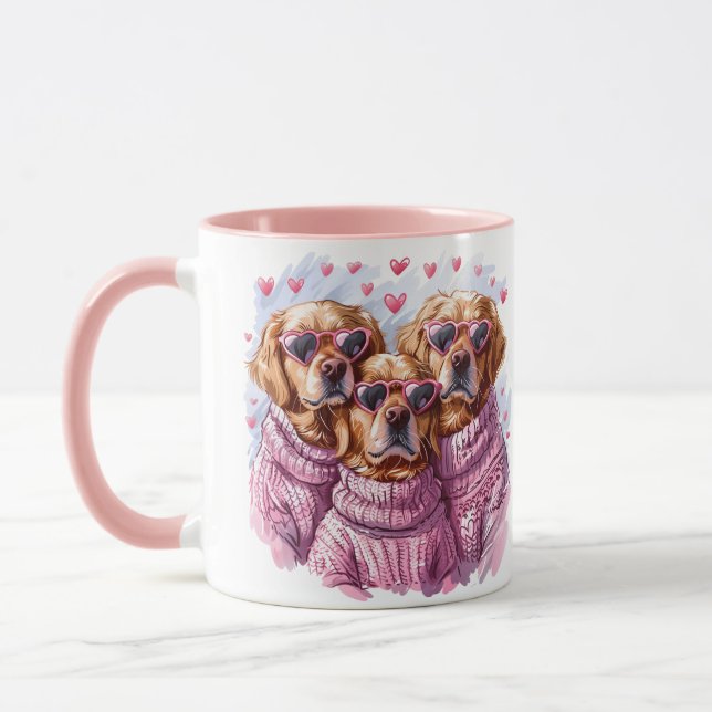 Valentinstag Golden Retriever Hunde Tasse (Links)