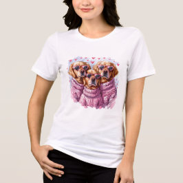 Valentinstag Golden Retriever Hunde Tri-Blend Shirt