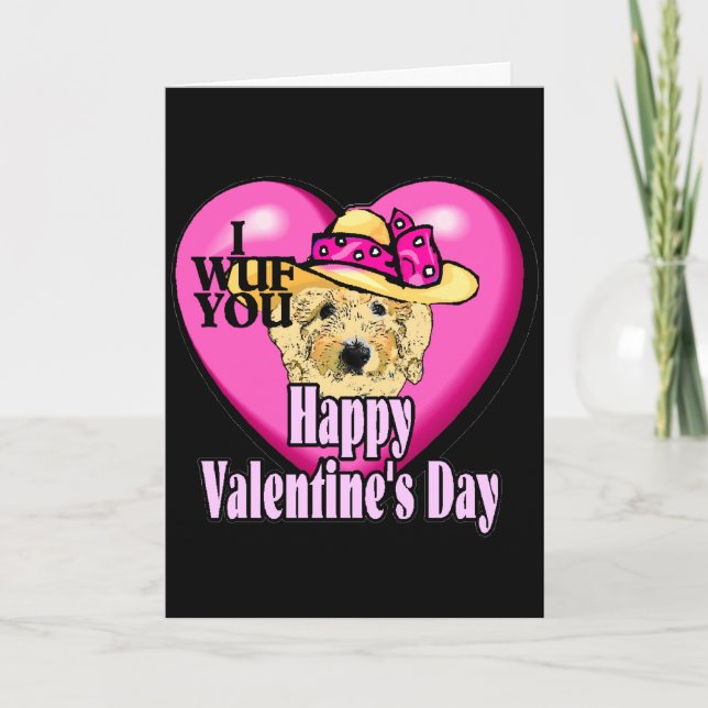 Valentinstag Goldendoodle Feiertagskarte (Vorderseite)