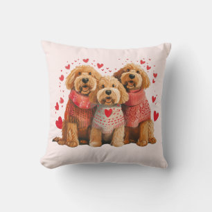 Valentinstag Goldendoodle Hunde Kissen