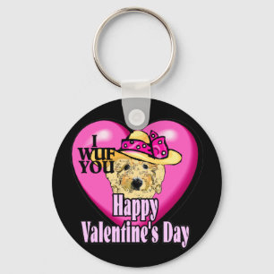 Valentinstag Goldendoodle Schlüsselanhänger