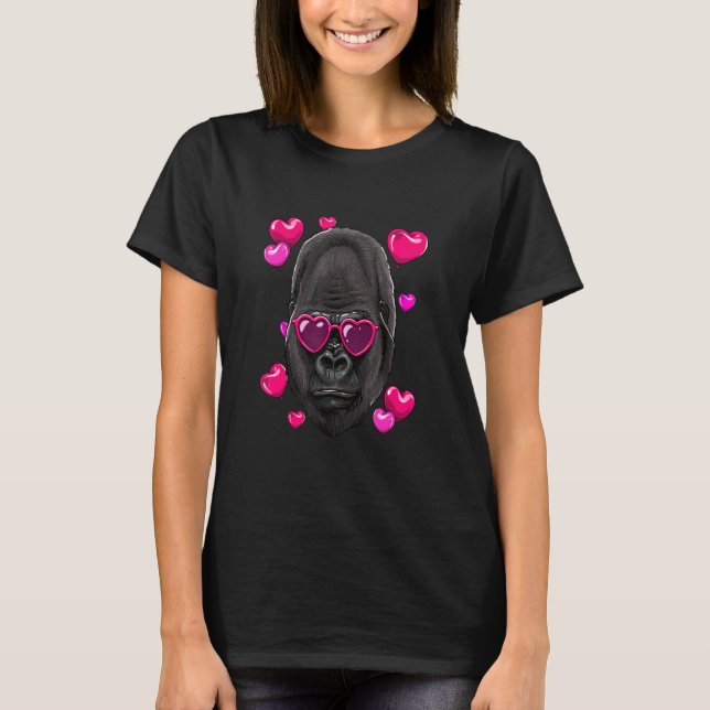 Valentinstag Gorilla Liebe Paare Ape T-Shirt (Vorderseite)