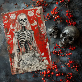 Valentinstag Gothic Bride Skeleton Decoupage Seidenpapier