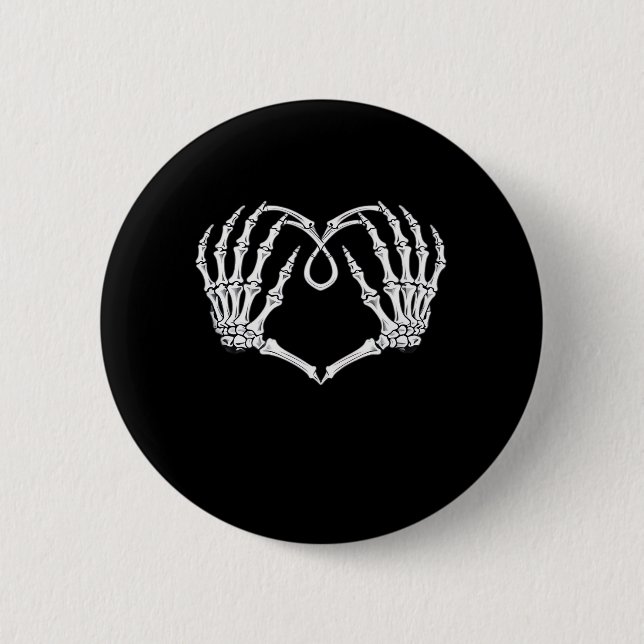 Valentinstag Gothic Heart with Skeleton Hands Va Button (Vorderseite)