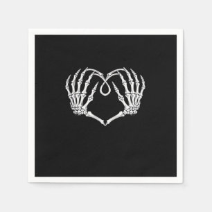 Valentinstag Gothic Heart with Skeleton Hands Va Serviette