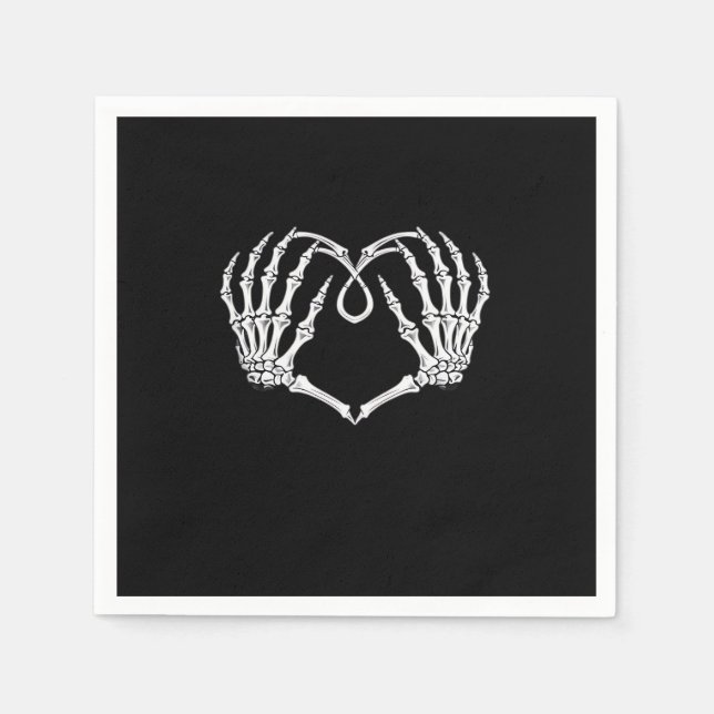Valentinstag Gothic Heart with Skeleton Hands Va Serviette (Vorderseite)