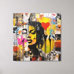 Valentinstag Graffiti Grunge Kunst Leinwanddruck