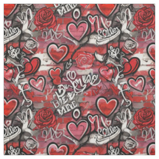 Valentinstag Graffiti-Herzen Muster Stoff