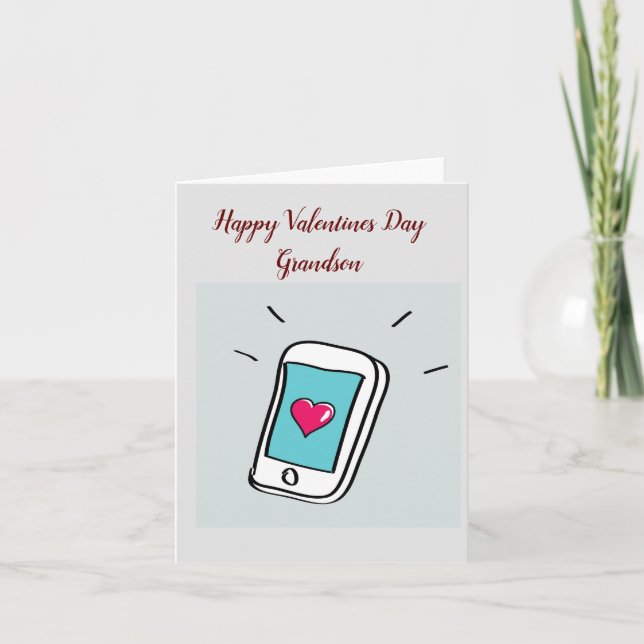 Valentinstag Grandson Faltkarte Karte (Vorderseite)