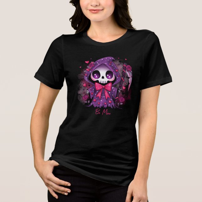 Valentinstag-Grim Reaper Tri-Blend Shirt (Vorderseite)
