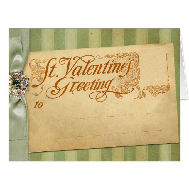 Valentinstag Gruß Antike Vintag (Vorderseite (Horizontal))