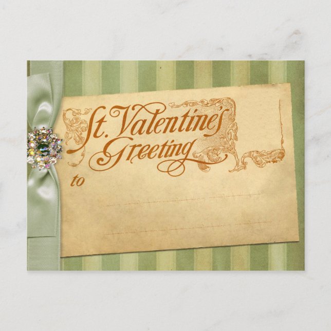 Valentinstag Gruß Antike Vintag Feiertagspostkarte (Vorderseite)