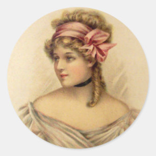 Valentinstag-Grüße-Sticker im viktorianischen Stil Runder Aufkleber