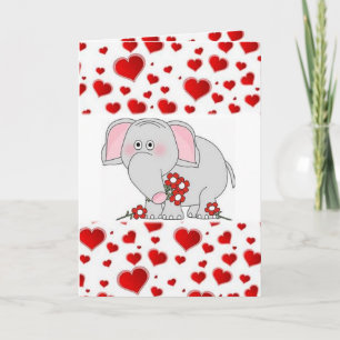 Valentinstag Grußkarte Elefant Feiertagskarte