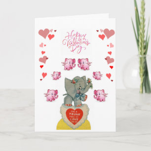 Valentinstag Grußkarte Elefant Feiertagskarte