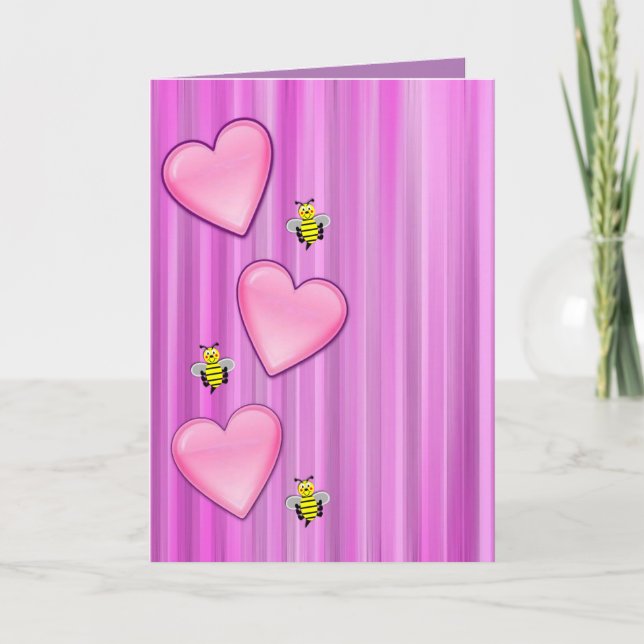 Valentinstag Grußkarte Hummel Feiertagskarte (Vorderseite)