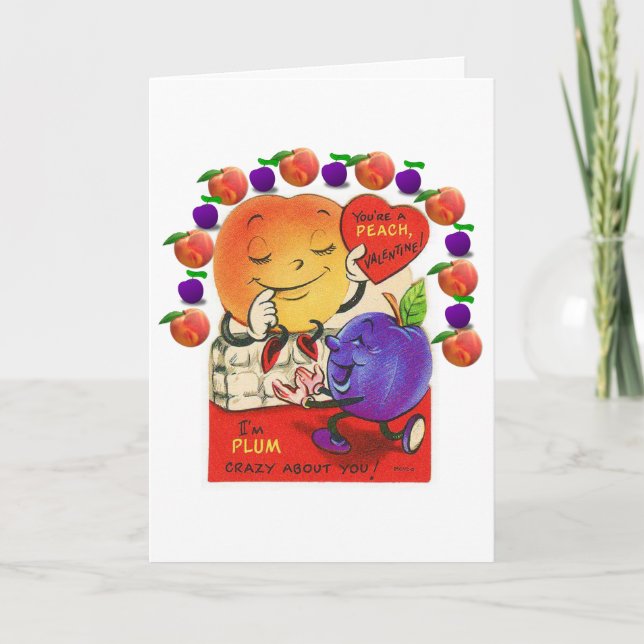 Valentinstag Grußkarte Pfirsichpflaume Feiertagskarte (Vorderseite)