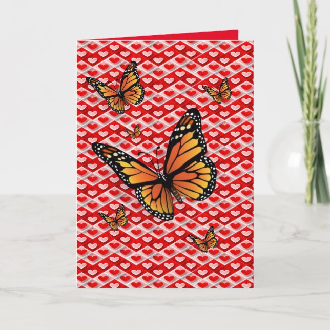 Valentinstag Grußkarte Schmetterling Feiertagskarte (Vorderseite)