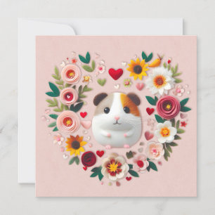 Valentinstag Guinea Schwein Feiertagskarte