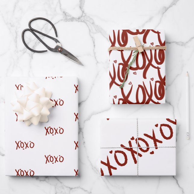 Valentinstag-Handzeichen Geschenkpapier Set (Vorderseite)