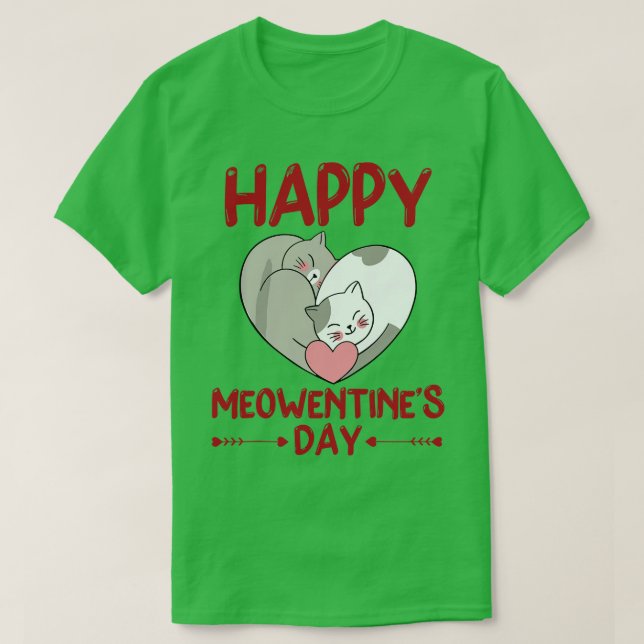 Valentinstag Happy Meowentines Day Cat Lover T-Shirt (Design vorne)