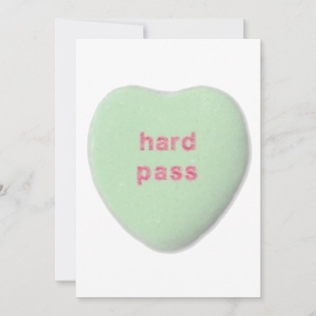 Valentinstag harte Pass Herz Bonbons lustig Einladung (Vorderseite)