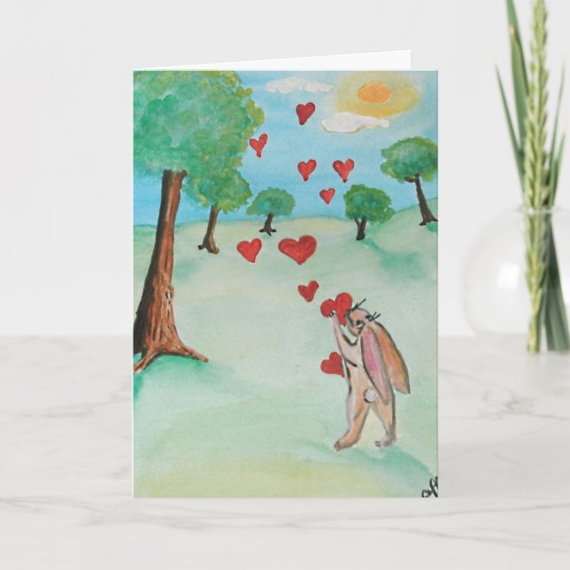 Valentinstag-Häschen-Liebekarte Feiertagskarte (Vorderseite)