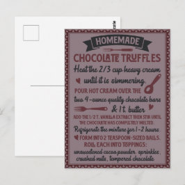 Valentinstag hausgemachte Schokolade Truffle Rezep Postkarte