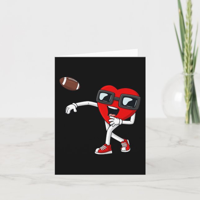 Valentinstag Heart Quarterback Football Boys Kind Karte (Vorderseite)