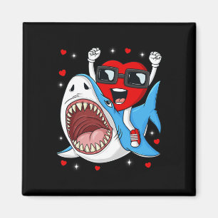 Valentinstag Heart Riding Shark Fun Kleinkind Boys Magnet