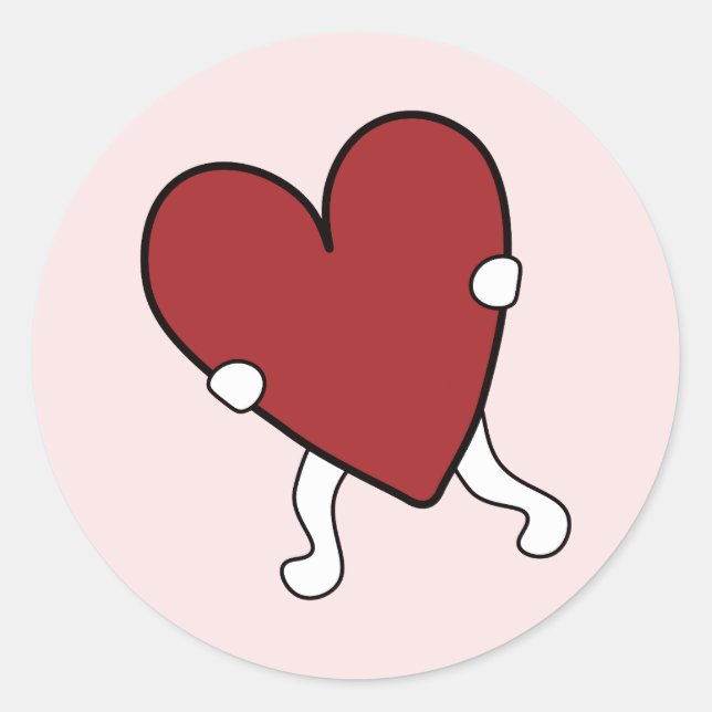 Valentinstag Heart Runder Aufkleber (Vorderseite)