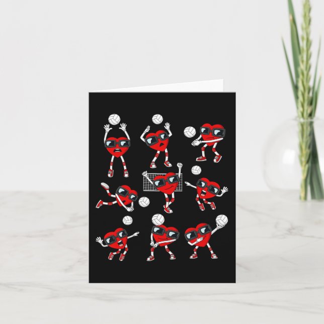 Valentinstag Heart Volleyball Player Fun Boys Gi Karte (Vorderseite)