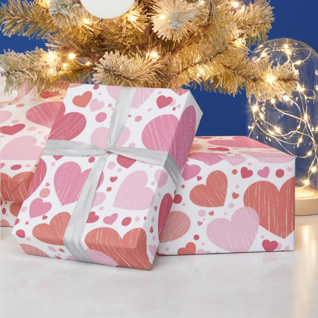 Valentinstag Hearts Geschenkpapier (Feiertage)