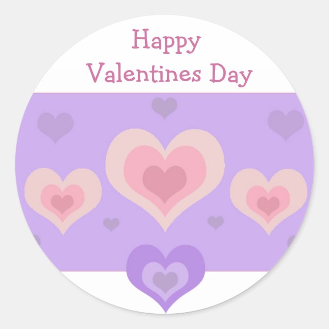 Valentinstag Hearts Runder Aufkleber (Vorderseite)