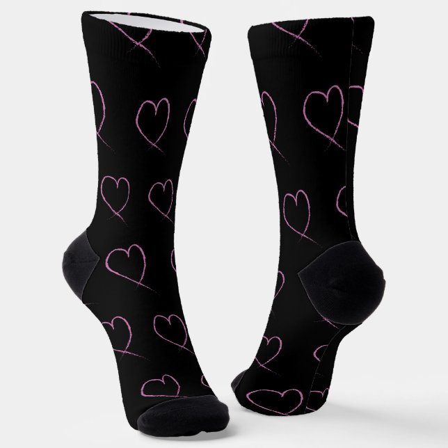 Valentinstag Hearts Scribbles Socken (Gewinkelt)