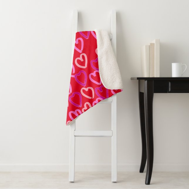 Valentinstag Hearts Sherpadecke (Beispiel)