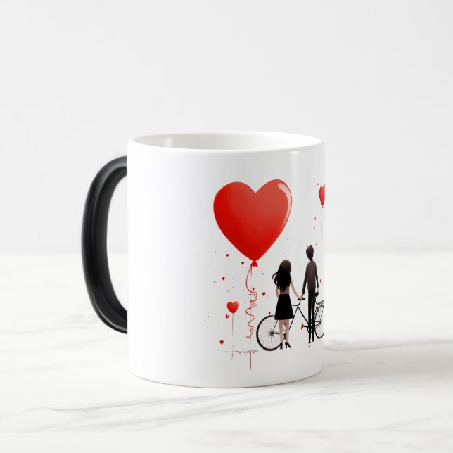 Valentinstag Hearts Verwandlungstasse (Vorderseite Links)
