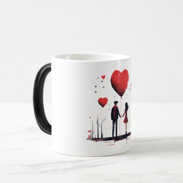 Valentinstag Hearts Verwandlungstasse (Vorderseite Links)