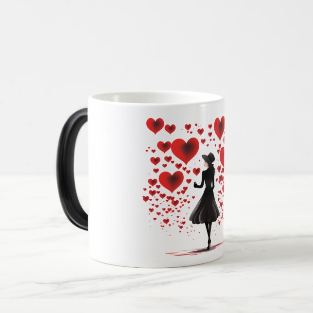 Valentinstag Hearts Verwandlungstasse (Vorderseite Links)
