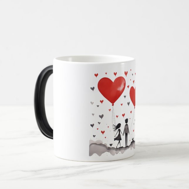 Valentinstag Hearts Verwandlungstasse (Vorderseite Links)