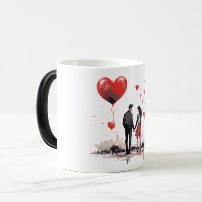 Valentinstag Hearts Verwandlungstasse (Vorderseite Links)