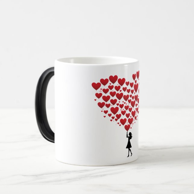 Valentinstag Hearts Verwandlungstasse (Vorderseite Links)