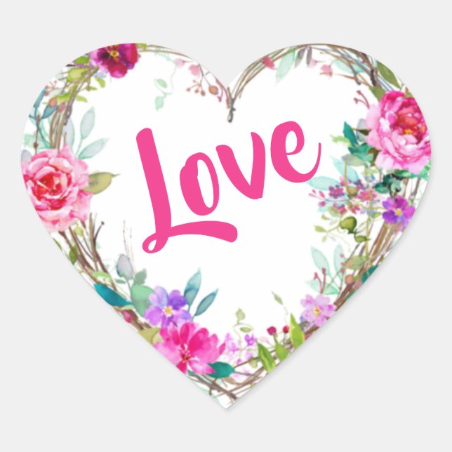 Valentinstag Herz-Aufkleber (Vorderseite)