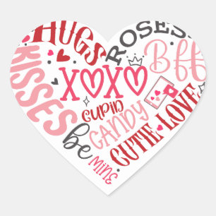 Valentinstag Herz-Aufkleber