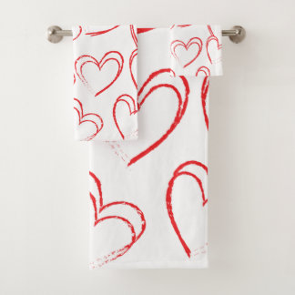 Valentinstag Herz Badhandtuch Set